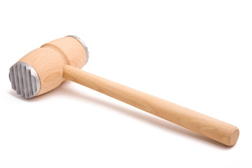 Wooden kitchen mallet isolated