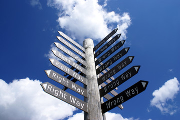 Signpost, Right Way and Wrong Way