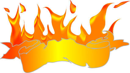 Banner for text with fire
