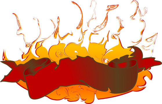 Banner for text with fire