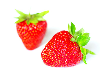   strawberries on white