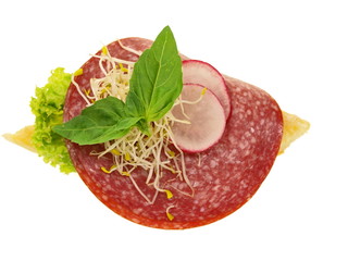 belegte brötchen,baguette,salami,salat,radieschen,sprossen