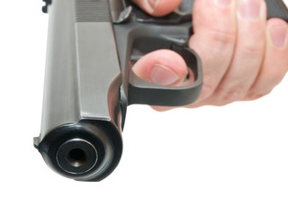 hand with gun