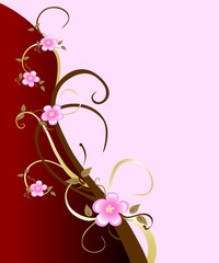 Pink Cherry Blossom Background