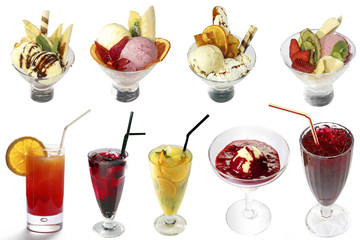 Cocktails and ice-creams mix