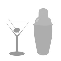 Cocktail glass and mixer