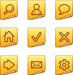 Web icons, gold sticker series