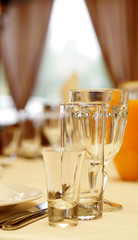 Glass on Banquet Table