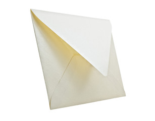 Envelope isolated on white background, studio shot.