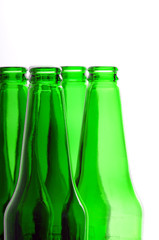 Green Bottles isolated on a white background