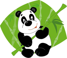 Panda keeps bamboo
