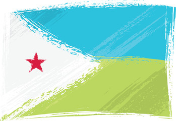 Obraz na płótnie Canvas Grunge flag Djibouti
