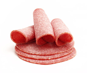 rolled slices of sausage