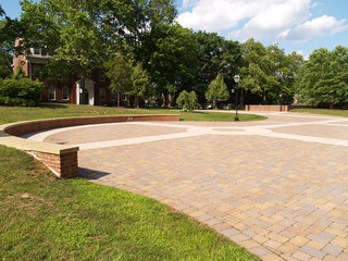 large brick outdoor patio area
