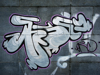 Close up of graffiti on a wall