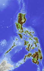 Shaded relief map of the Philippines