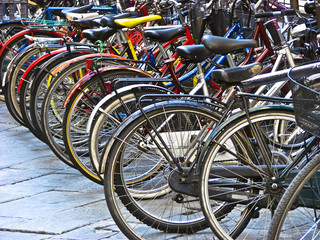 bike parking in big city