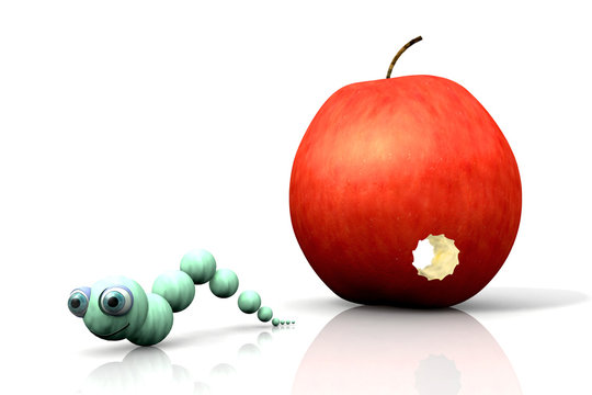 apple and caterpillar   