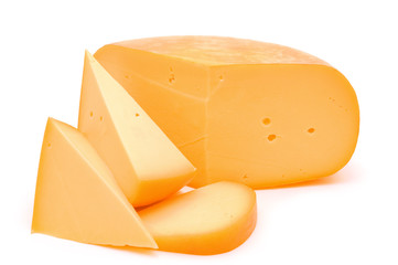 cheese on white background