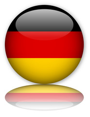 German Flag button with relfection