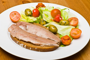 Herring and salad