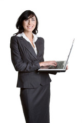 Standing Laptop Woman