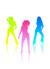 Disco Girls Dancing white effort