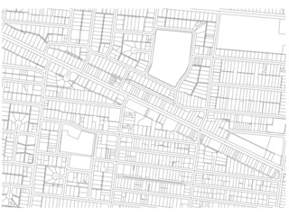 city map autoCAD drawing black and white