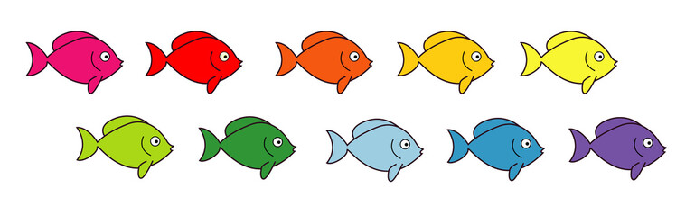 Fototapeta premium file de poissons colorés