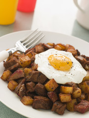 Corned Beef Hash With a Fried Egg