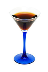 Dark cocktail isolated on the white background