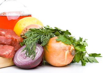 Fresh meat with vegetables