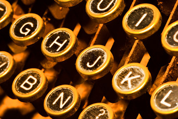 close up on typewriter keys