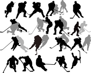 Vector Hockey Players - Silhouettes.