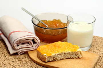 Bread with butter and jelly