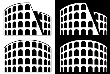 Lichtdoorlatende gordijnen Artistiek monument Rome Icon - Coliseum