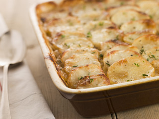 Dish of Boulangere Potatoes