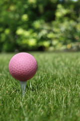 pink golf ball