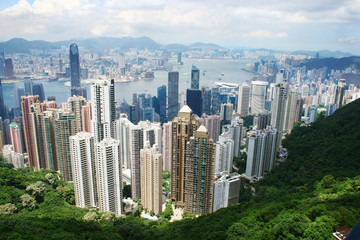 Fototapeta na wymiar Widok z Hongkongu