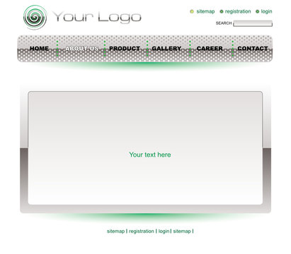 Website white green chrome template