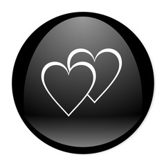 hearts black aqua button
