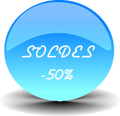 Etiquette Soldes bleue