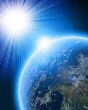 Blue planet earth in outer space © Argus