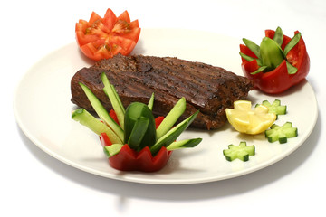 roast meat and vegetables