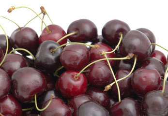 the heap of sweet cherries