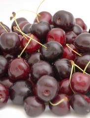 the heap of sweet cherries