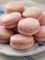 Plate of Raspberry Macaroons