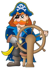Stickers pour porte Pirates capitaine pirate
