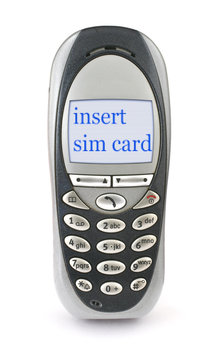 mobile phone with INSERT SIM CARD message