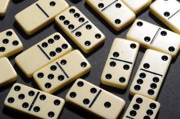Close up of dominoes.
